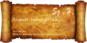 Szandi Honoráta névjegykártya